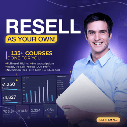 135 Video Courses & 8 Premium Funnels with Resell Rights