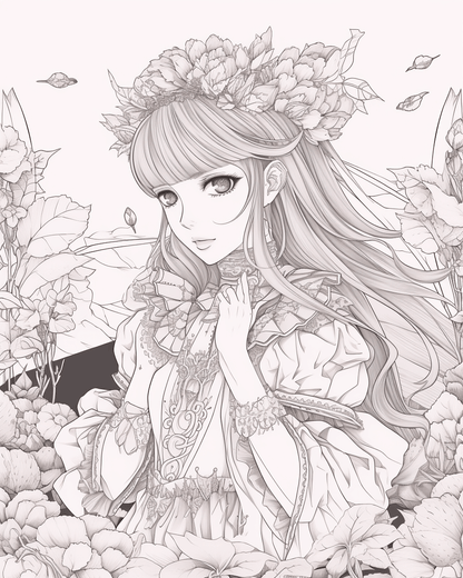 85 Fashion Girl Anime Coloring Book with Resell Rights (Printable)