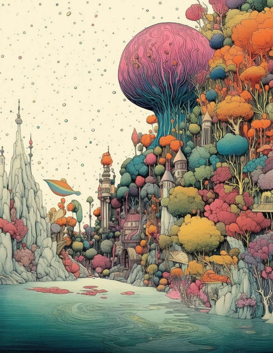 🌄 200 Eye-Catching Landscape Coloring Book & Stunning Covers with Resell Rights