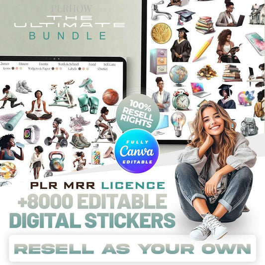 8000+ Digital Stickers For Planners, & Journals |Includes Resell Rights