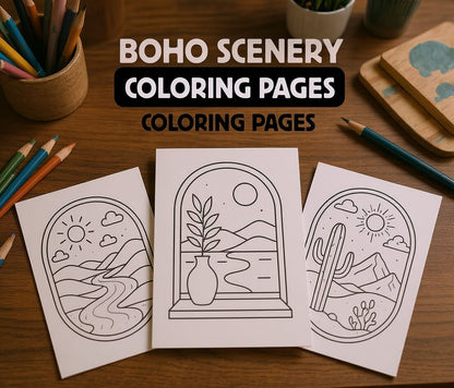 50 Soft Aesthetic Boho Vibes Coloring Book – for Mindful Creativity (Resell Rights Included)