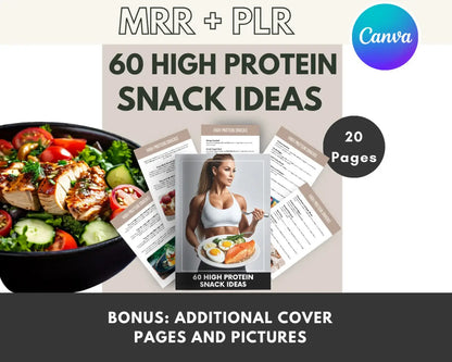 60 High Protein Recipe Book with Resell Rights | Printable & Editable