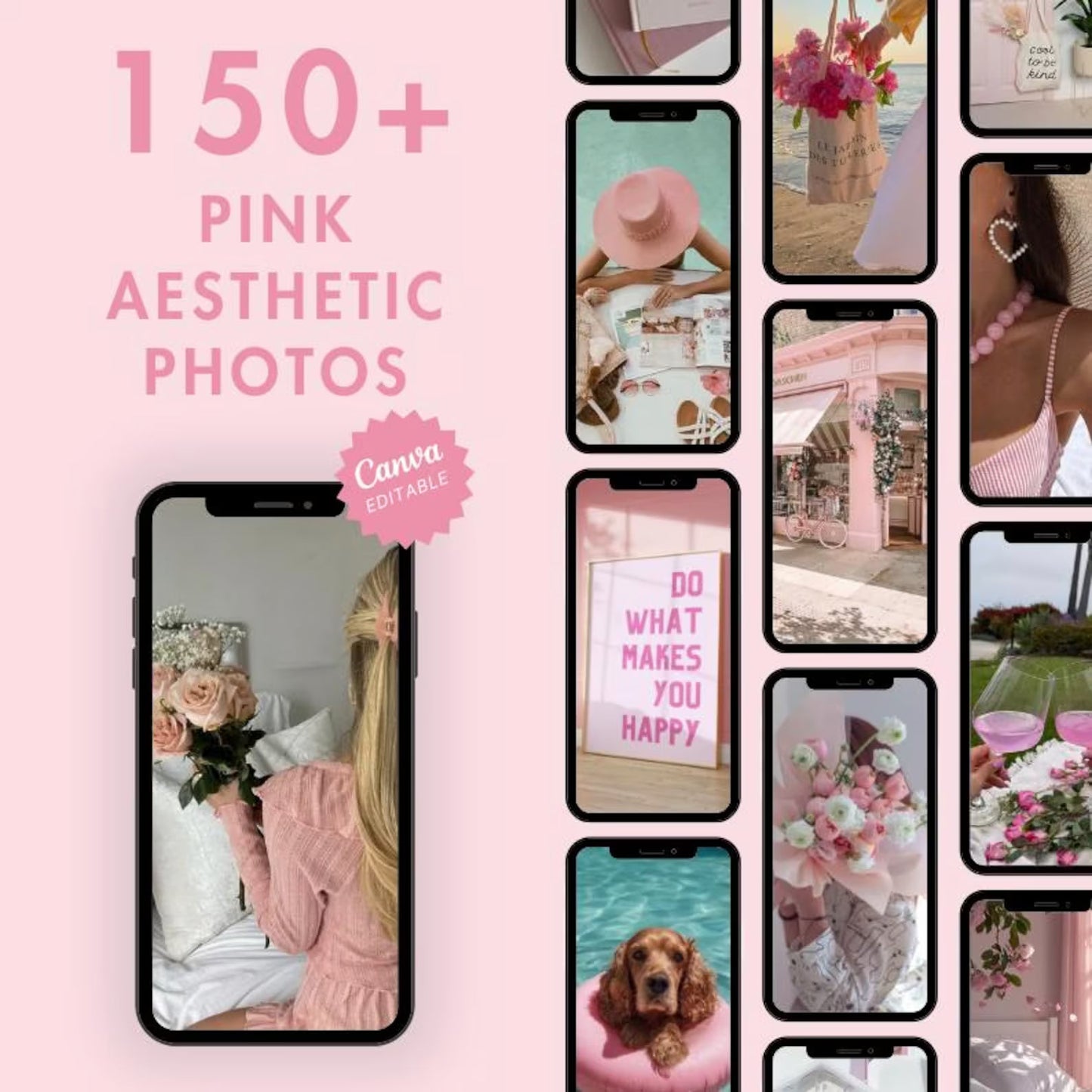 550 Pink Aesthetic Faceless Content (with Master Resell Rights)