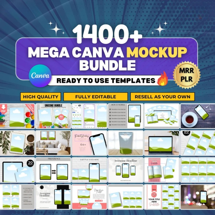 1,400 Editable Mockup Templates for Your Digital Products