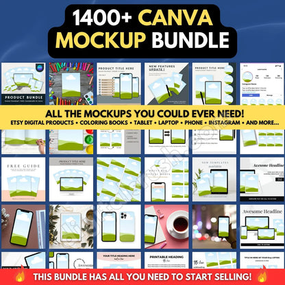 1,400 Editable Mockup Templates for Your Digital Products