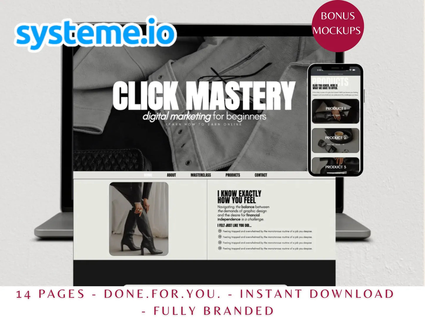 8 Systemeio Readymade Websites/Funnels
